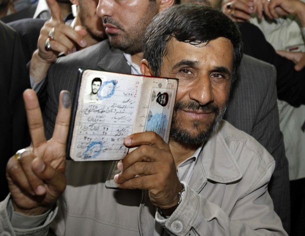 [President+Mahmoud+Ahmadinejad+holds+his+passport+while+flashing+the+victory+sign+after+casting+ballot+Iranian+presidential+election+Tehran+June+12,+2009.jpg]