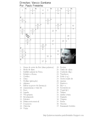 Passatempo para imprimir dedicado a Vasco Santana