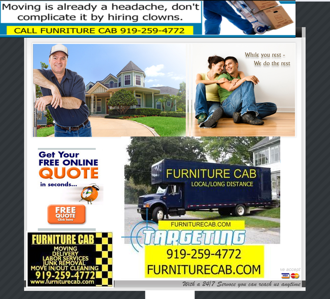Furniture Cab Raleigh-Cary-Durham-Chapel Hill NC Moving Services