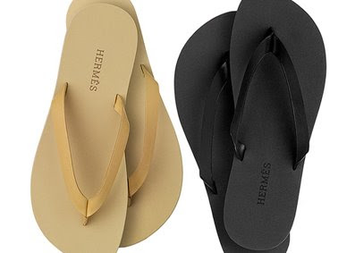 hermes black flip flops