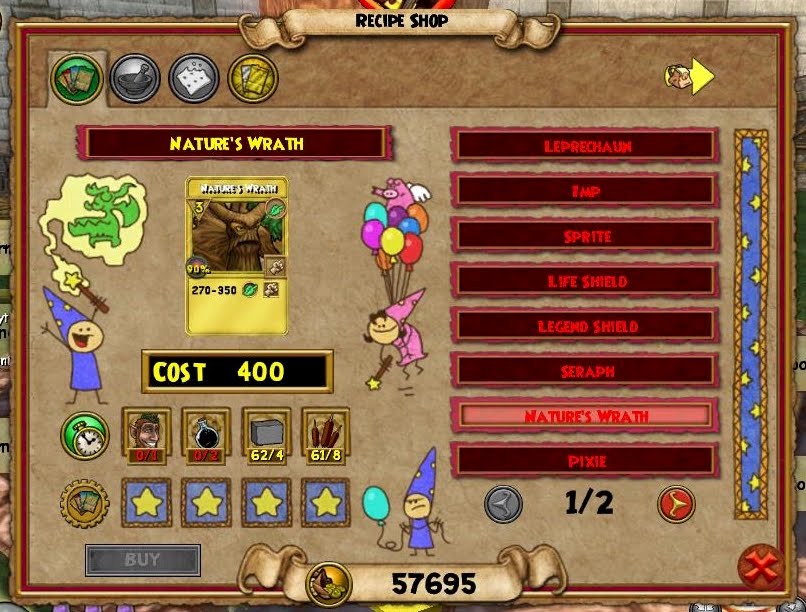 Wizard Nature S Wrath Treasure Card Wizard Nature S Wrath Treasure Card