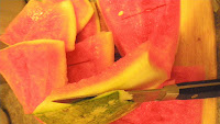 peeled watermelon