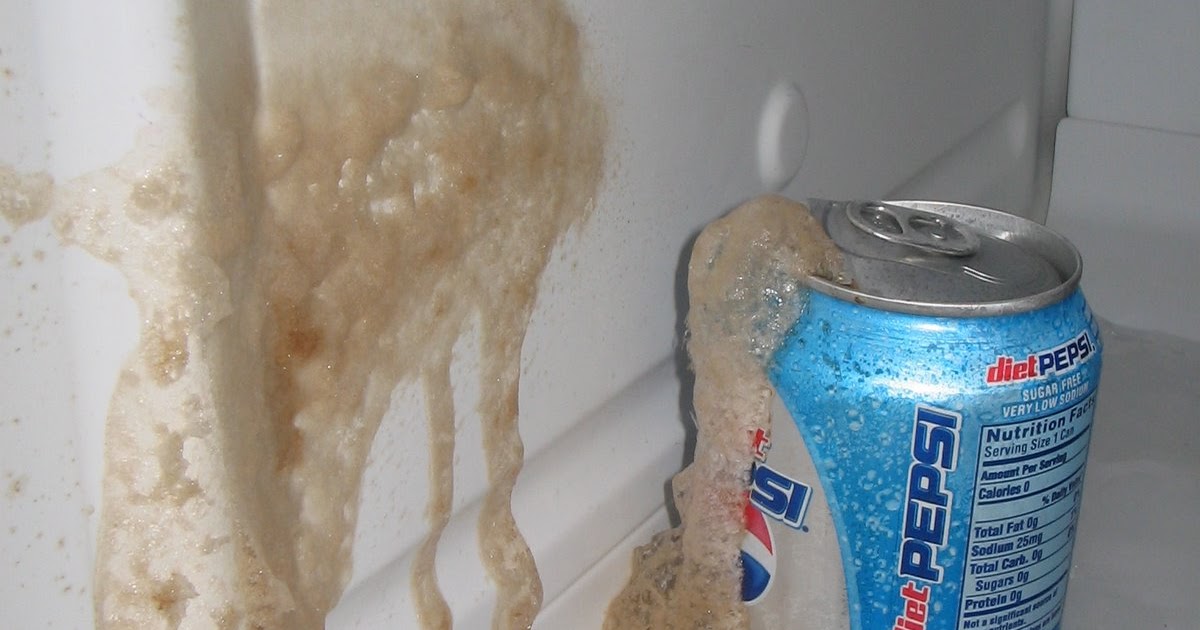 Coffee in The Sunshine Soda Can "explodes" in freezer
