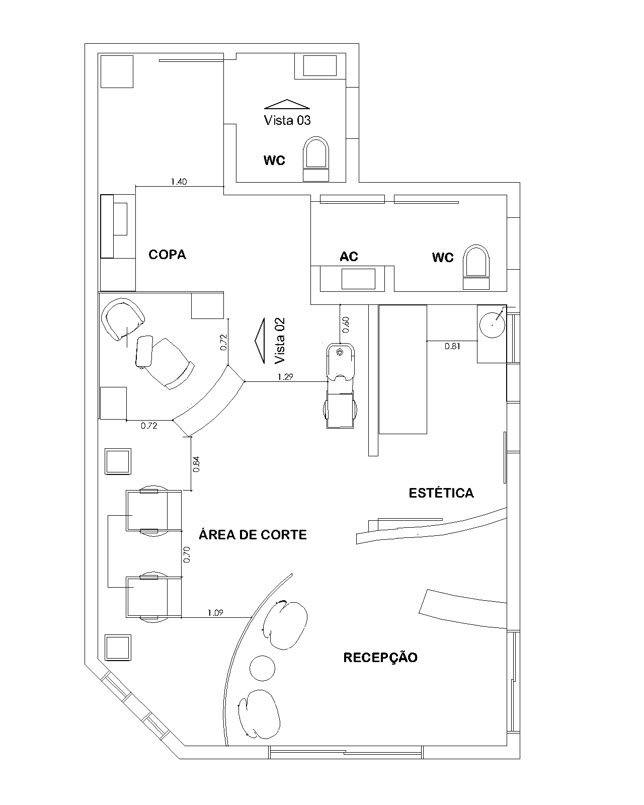 Layout de um Salão - Curso a Distância Como Montar e Administrar um Salão  de Beleza do CPT 