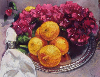 "Oranges on a Silver Tray"