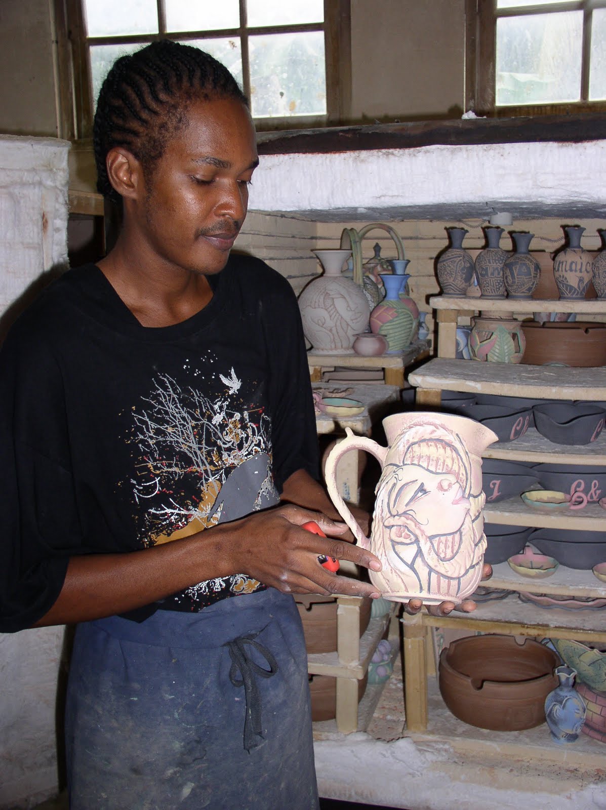 Elena Rakochy Wassi Art Pottery Studio in Ocho Rios Jamaica