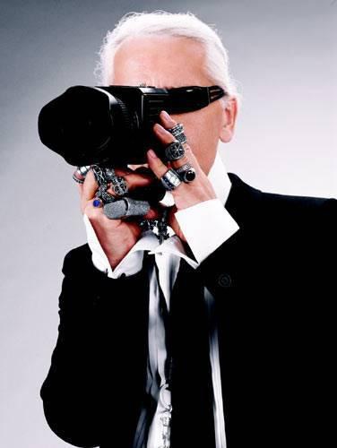 Karl Lagerfeld Tshirt designed by Ben Liu Benda, Karl Lagerfeld riding bike with panda Benda in China, taking photos with panda camera