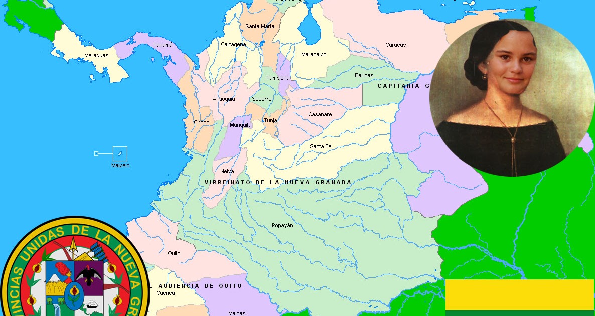 Bicentenario de Colombia 1810 Mapa del Virreinato de la Nueva Granada