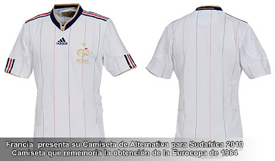 Camiseta de alternativa de Francia contra España