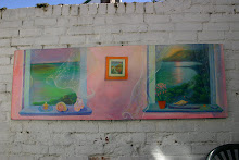 large painting in the backyard at the Four Winds