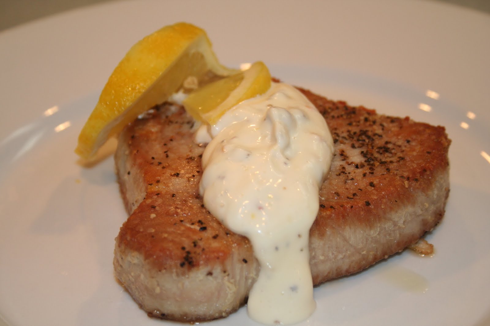 COOK WITH SUSAN Ahi Steak with Lemon Caper Mayo