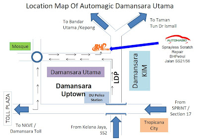 location map: Automagic Sprayless Scratch Repair Damansara Utama