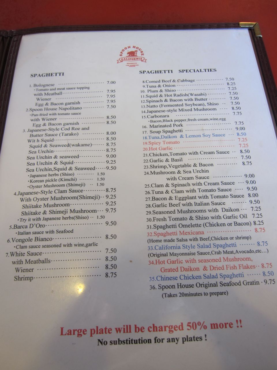 The Radiused Corner Menu Vault Spoon House Gardena