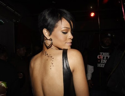 star tattoos with quotes. Here you see Rihanna#39;s star necked tattoo that goes down