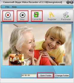 Step1: Run Camersoft Skype Video Recorder. Click Record button to begin to Step1: Run Camersoft Skype Video Recorder. Click Record button to begin to