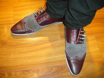 wingtips shoes for men. cool spiked wingtip shoes