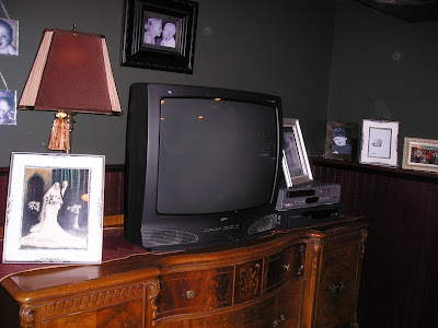 Old tv on a buffet