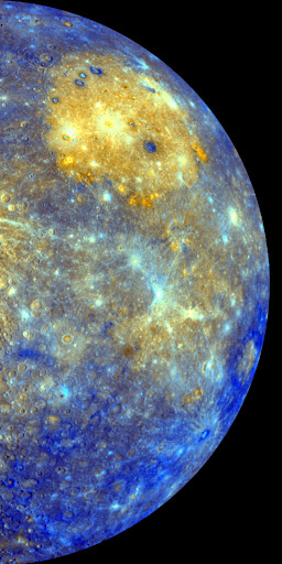 Color mosaic of the eastern limb of Mercury as seen by MESSENGER