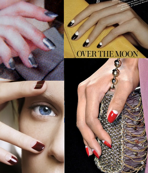 reverse moon manicure. or half moon manicure.