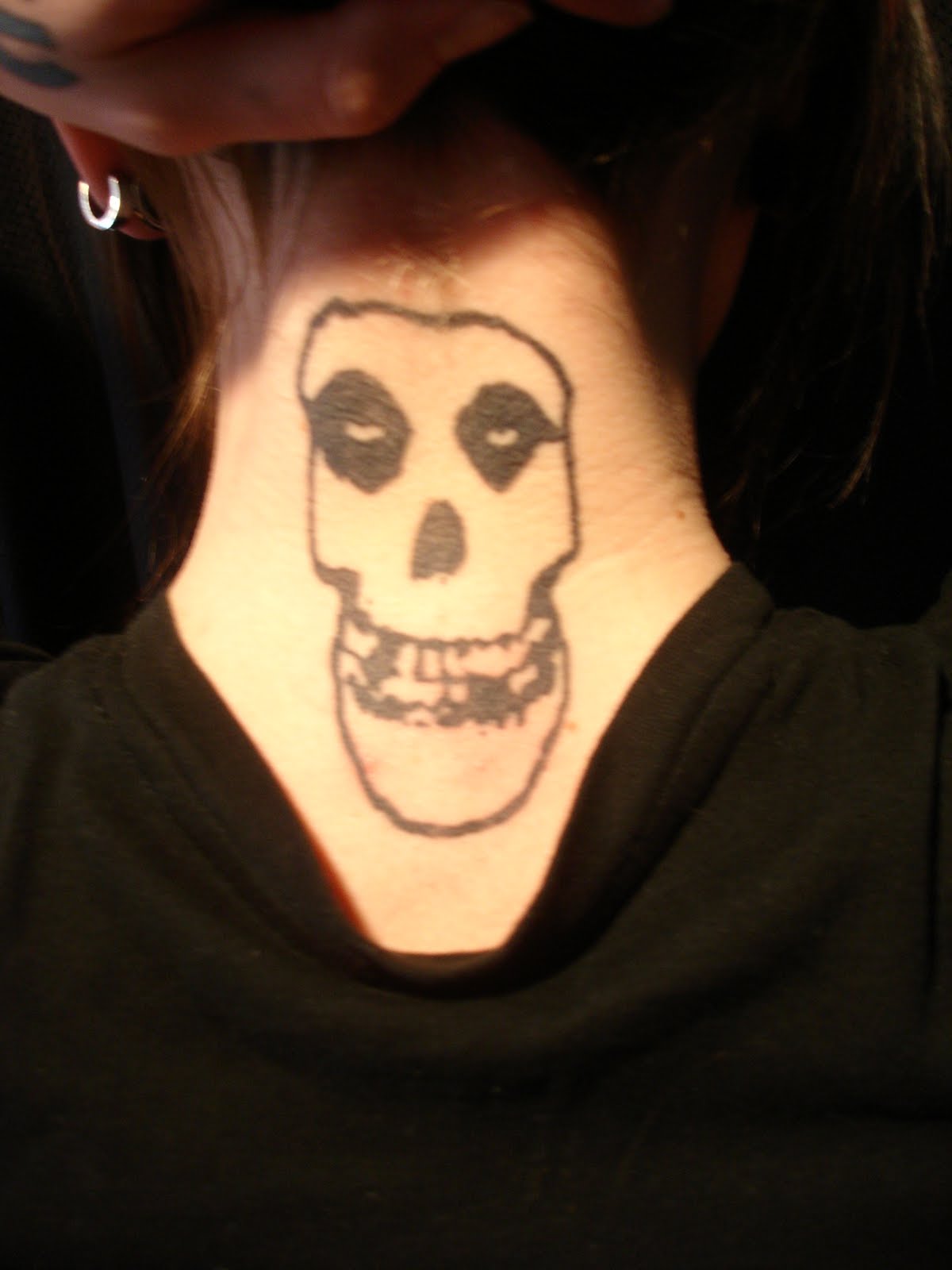 Tattoo; Misfits Skull Logo, Back of the Neck.