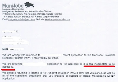 mpnp incomplete letter assessed too refusal application looks canada immigration