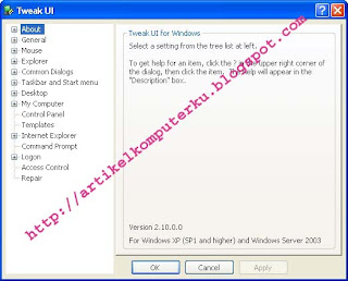 Memanfaatkan Power toys Tweak UI untuk Windows TweakUI+001