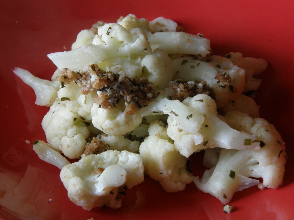 The Cookbook Junkie Eating my vegetables Cauliflower with Polonaise