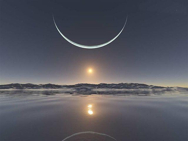 The Sun and the Moon at North Pole