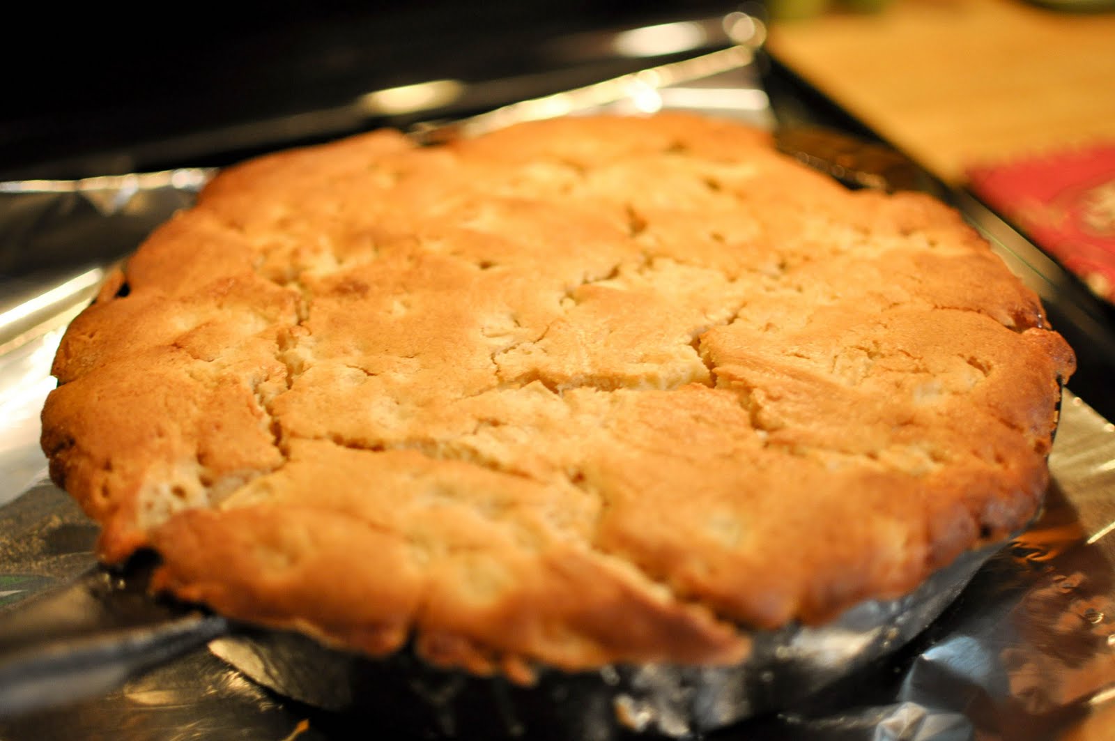 Bless This Food Apple Cake in an Iron Skillet