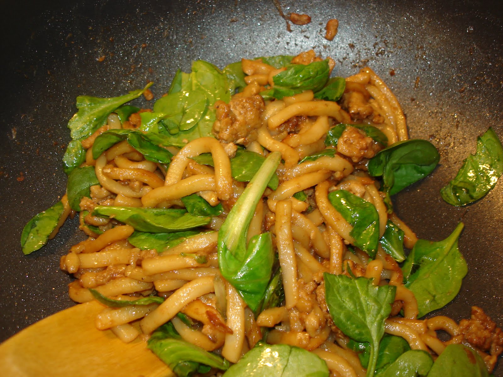 The Tiny Skillet Udon Noodles with Black Bean Sauce.