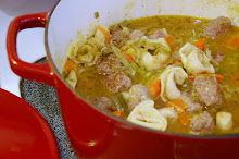 Tortellini and meatball soup