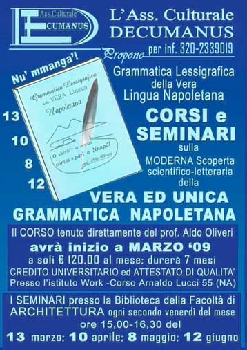 locandina corso di napoletano e seminari