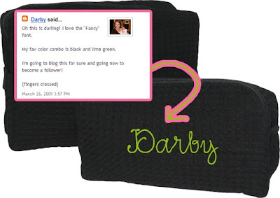 Email me {sarah@monogramchick.com} with your address and the Black Cosmetic