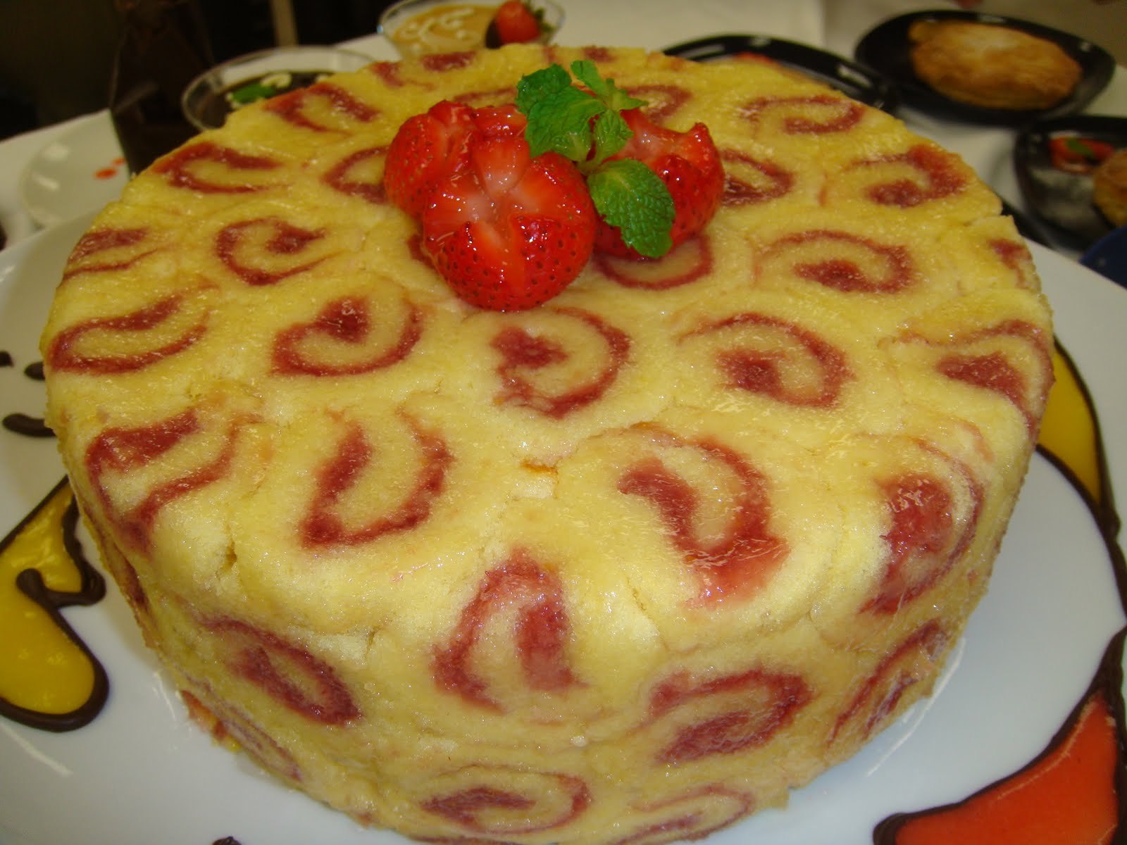 Yummy Baking Peach Flavour Bavarian Cream Cake