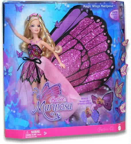 barbie mariposa magic wings doll