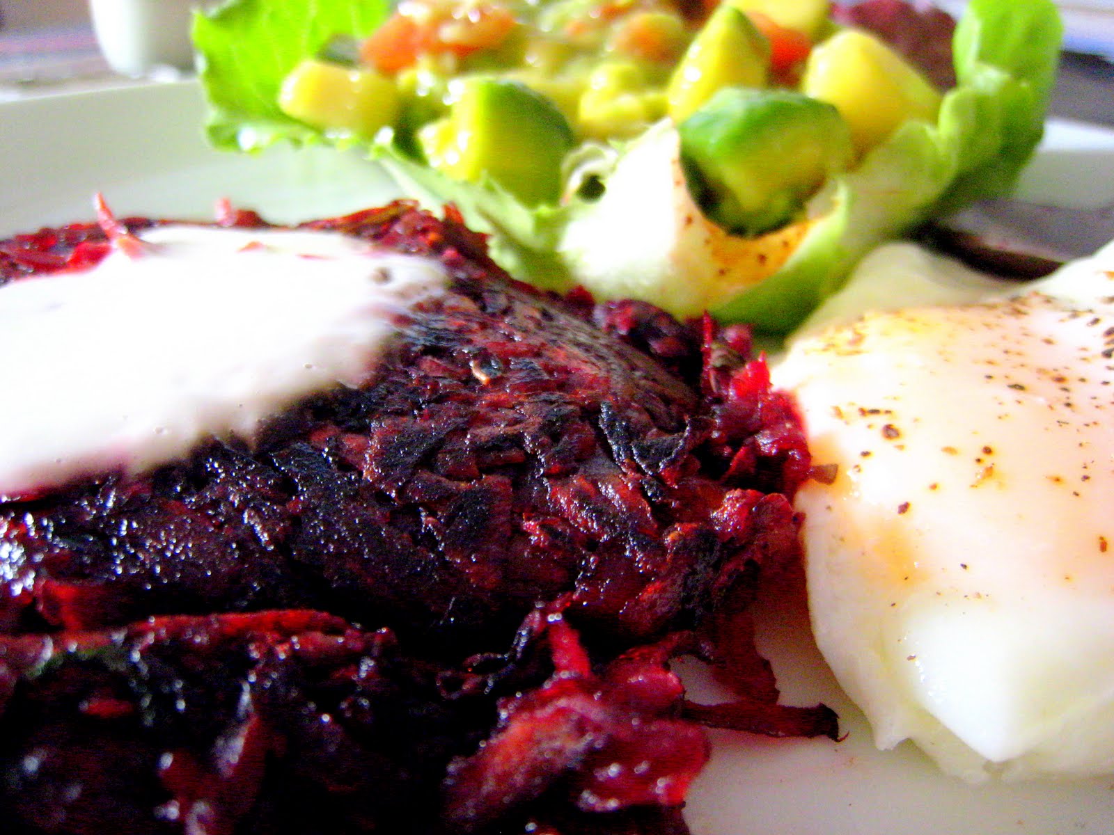 Vegetarian Gourmet by the Skinny Gourmand Beet Hash Browns