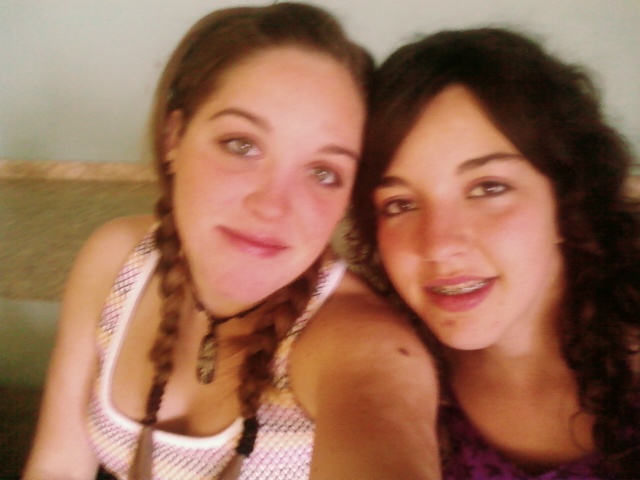 Sara y yo en el pabellón