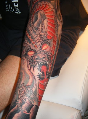 red fire dragon tattoo