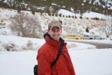 Walking in the snow at the fish hatchery - 2010