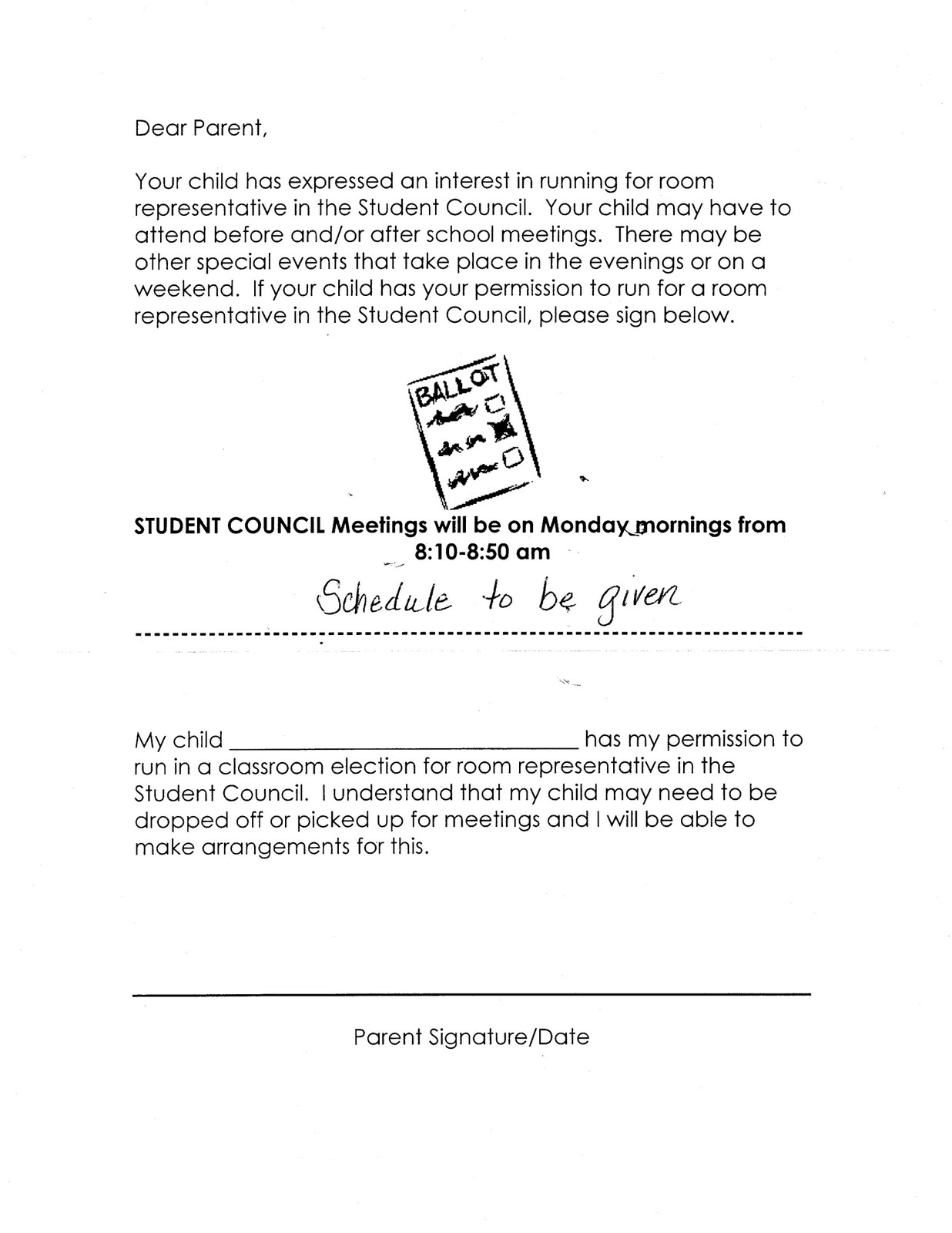 school permission slips