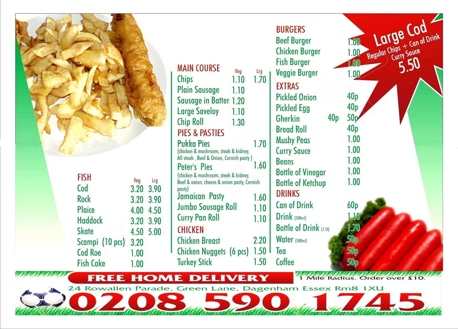 Marina Fish Bar Menu