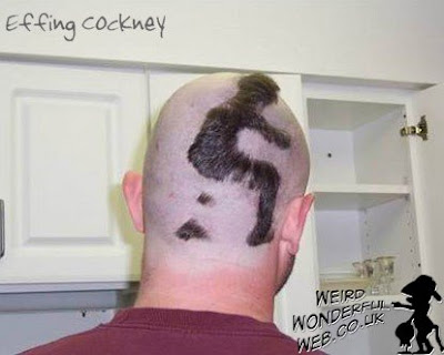 IMAGE: Haircut design of a perosn pooping