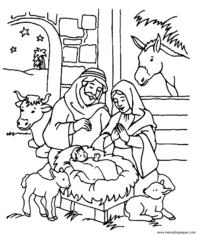 Pencil Of The Nativity Scene Sketch Templates