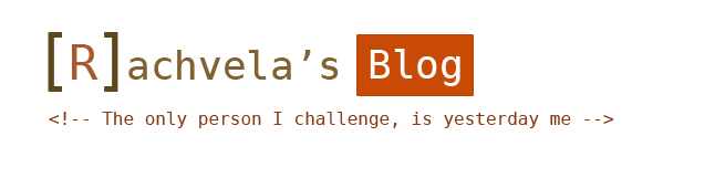 [R]achvela's Blog