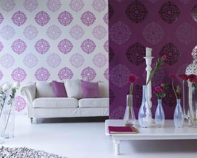 wallpaper purple and white. retro design - in purple