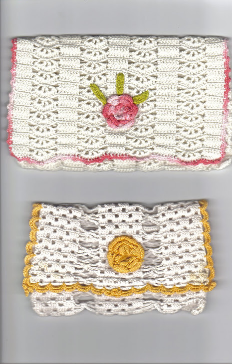 Bolsas de guardanapo em crochet