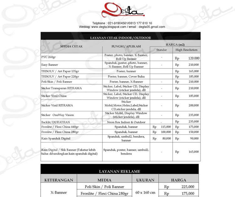 degtaprinting Harga Large Format
