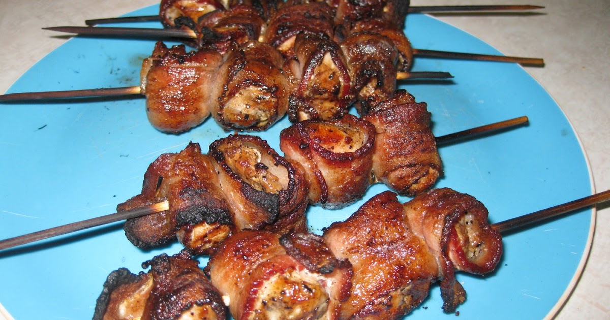 The Recipe Blog Grilled BaconWrapped Chicken Kabobs