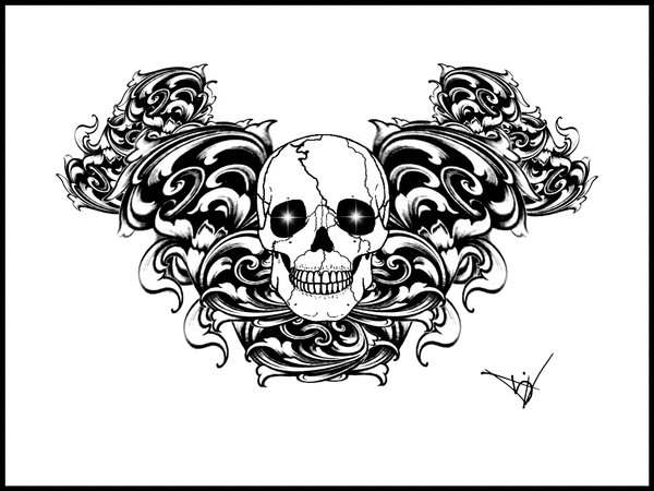 Labels: Gothic skull tattoo designs