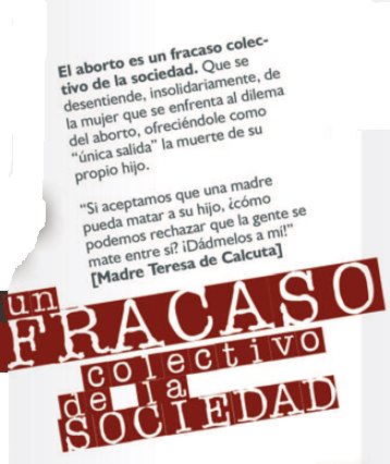 EL ABORTO ES UN FRACASO DE LA SOCIEDAD